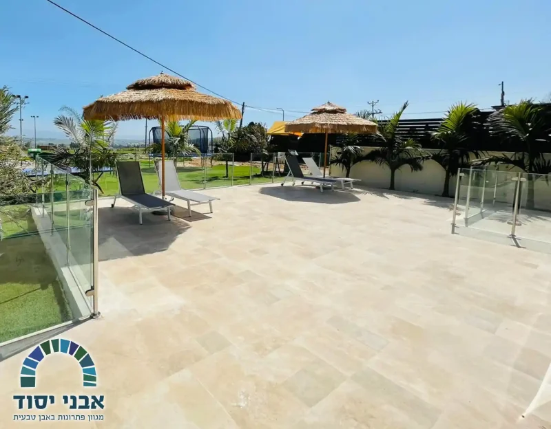 ריצוף חוץ טרוורטין_אבני יסוד