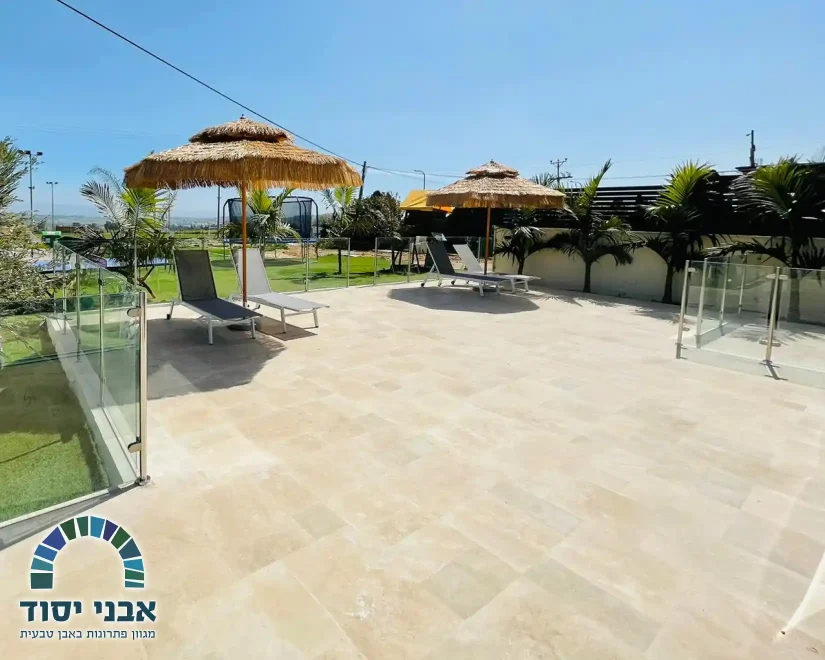 ריצוף חוץ טרוורטין_אבני יסוד