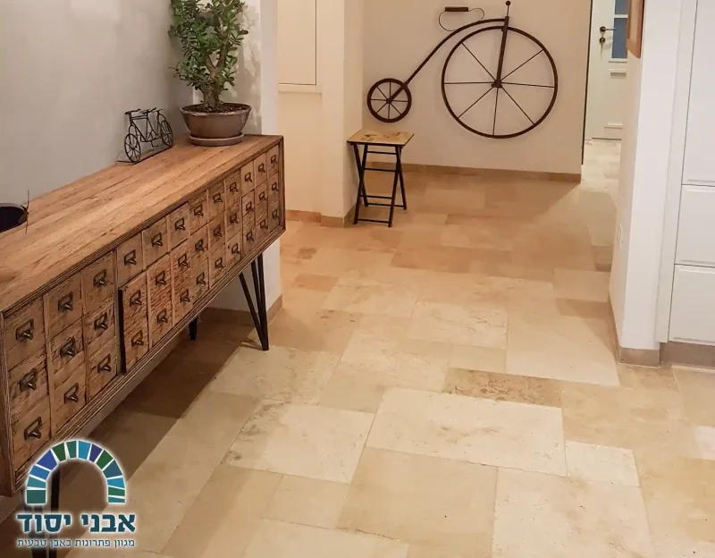 ריצוף טרוורטין מוקה